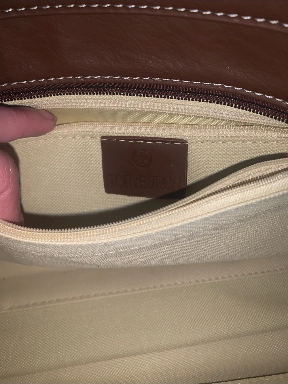 Tory Burch Teal and Brown Tassel Satchel
